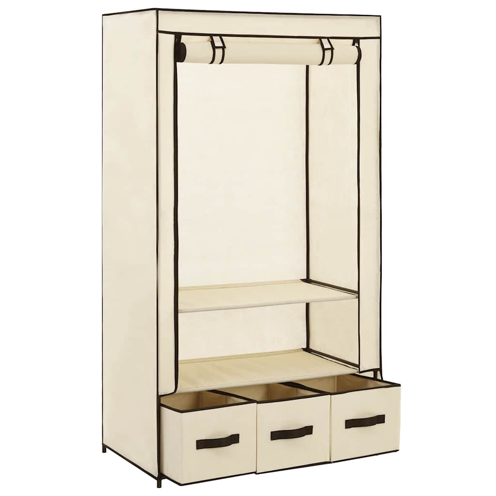 Wardrobe Cream 87x49x159 cm Fabric