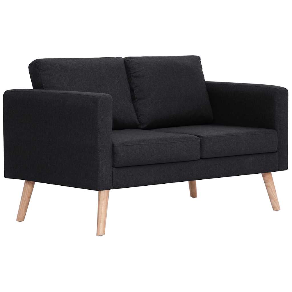 2-Seater Sofa Fabric Black