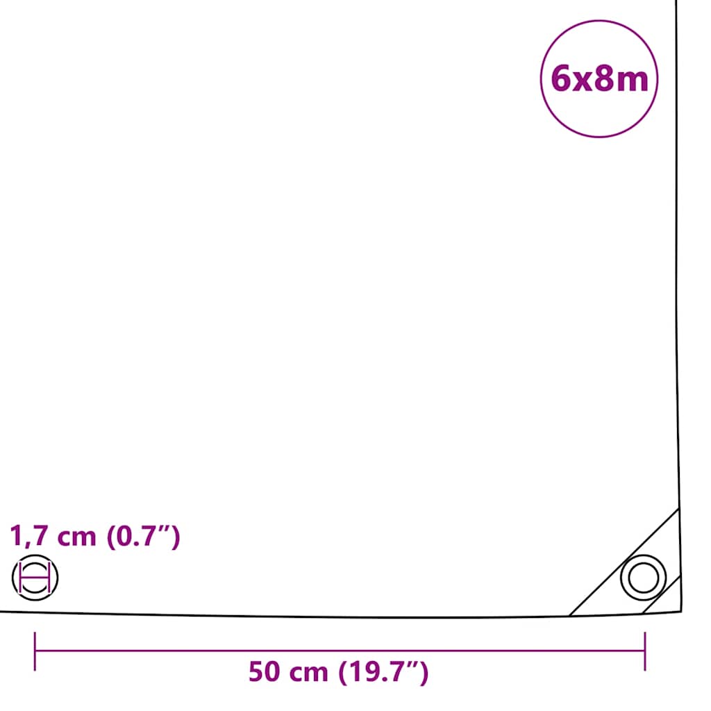Tarpaulin 650 g/m² 6x8 m Grey