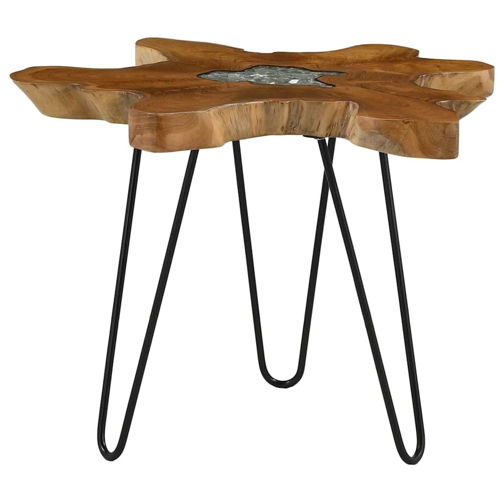 Coffee Table 70x45 cm Solid Teak Wood and Polyresin