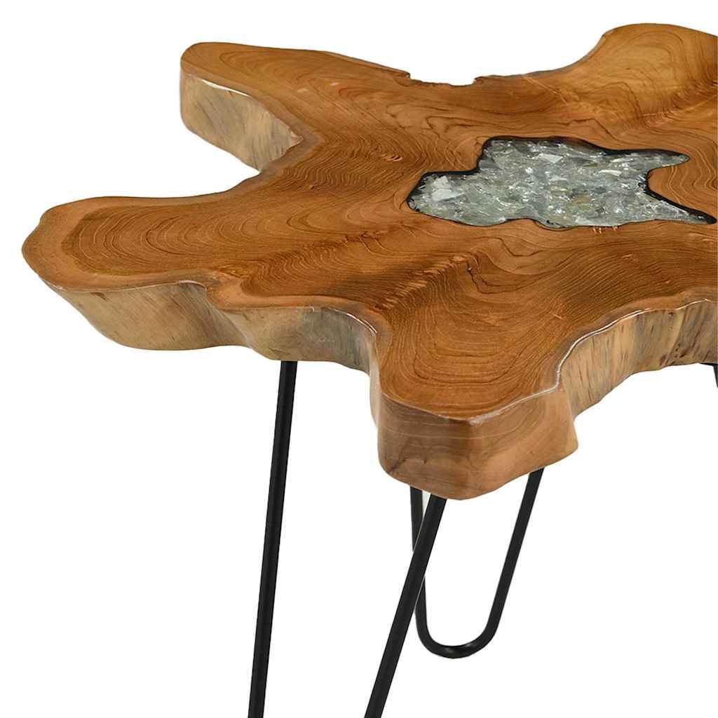 Coffee Table 70x45 cm Solid Teak Wood and Polyresin