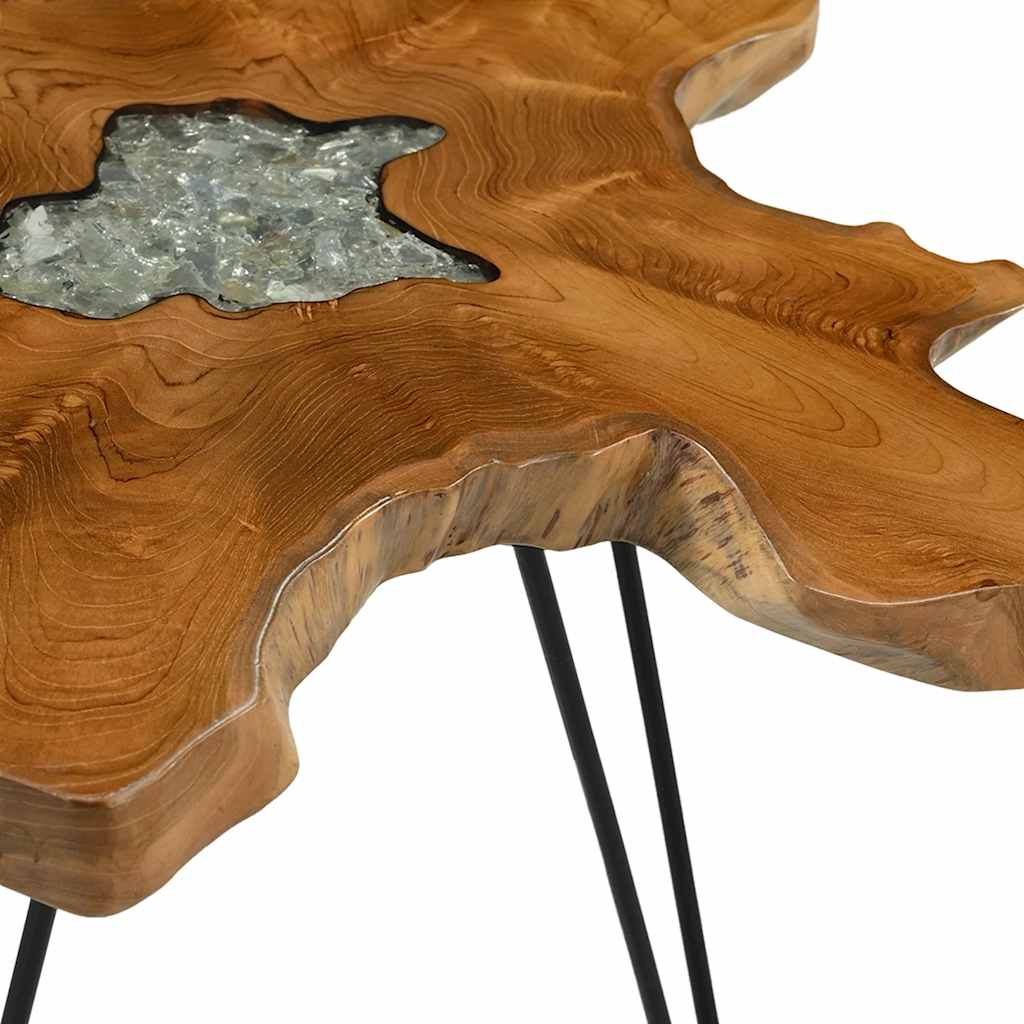 Coffee Table 70x45 cm Solid Teak Wood and Polyresin
