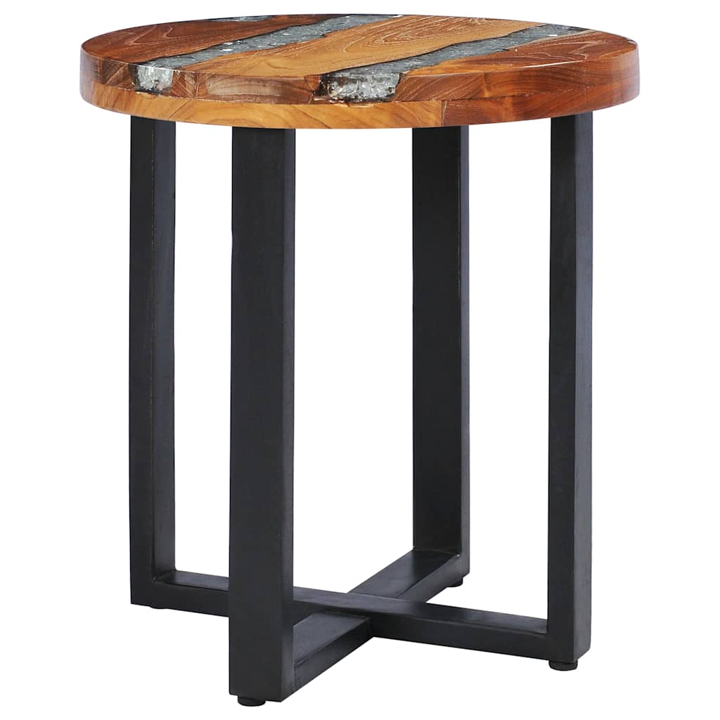 Coffee Table 40x45 cm Solid Teak Wood and Polyresin