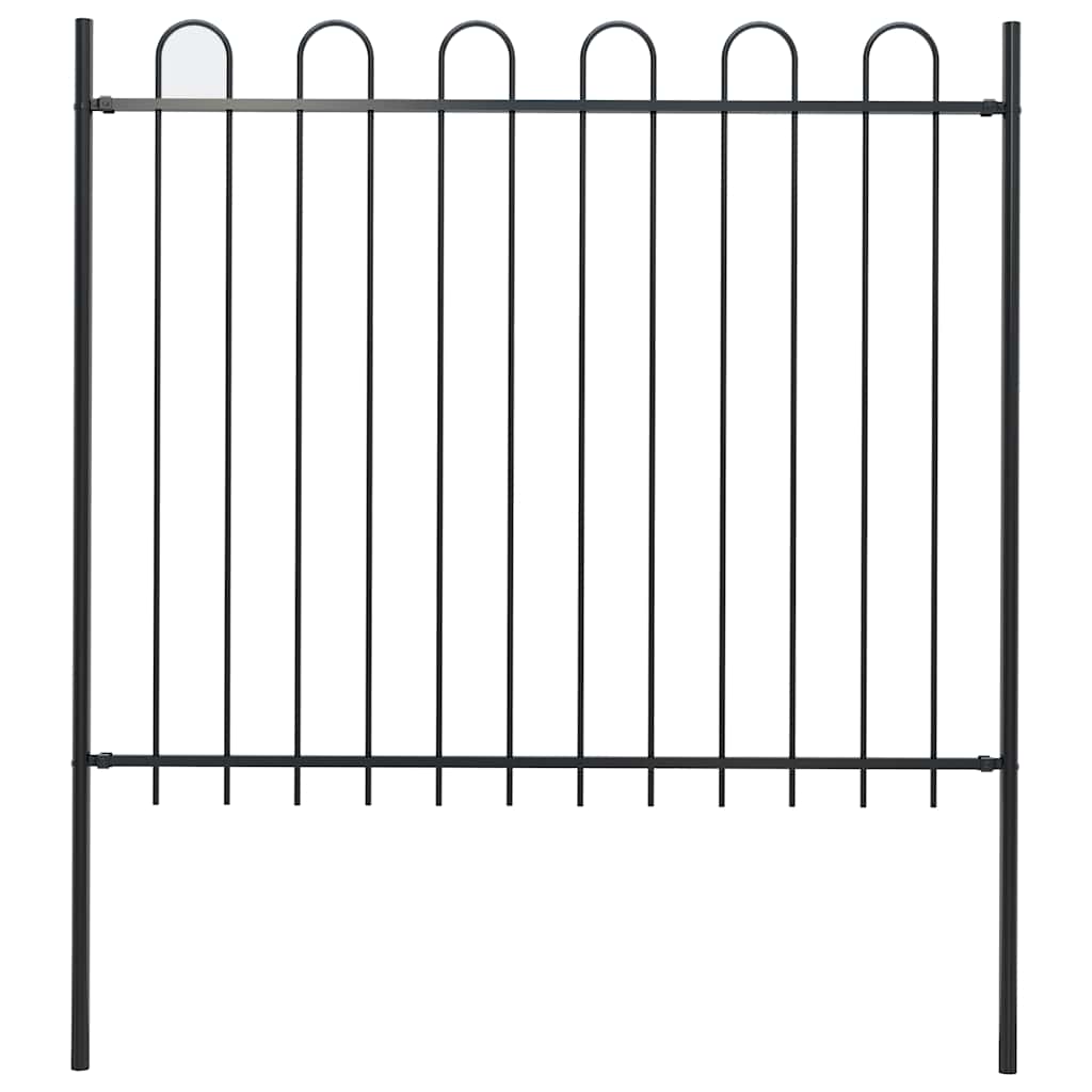 Garden Fence Boxtel with Hoop Top Steel 170x150 cm Black