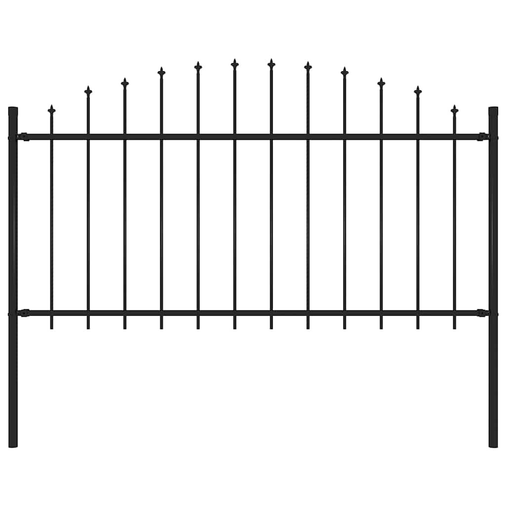 Garden Fence "Woerden" with Spear Top Steel 170x150 cm Black