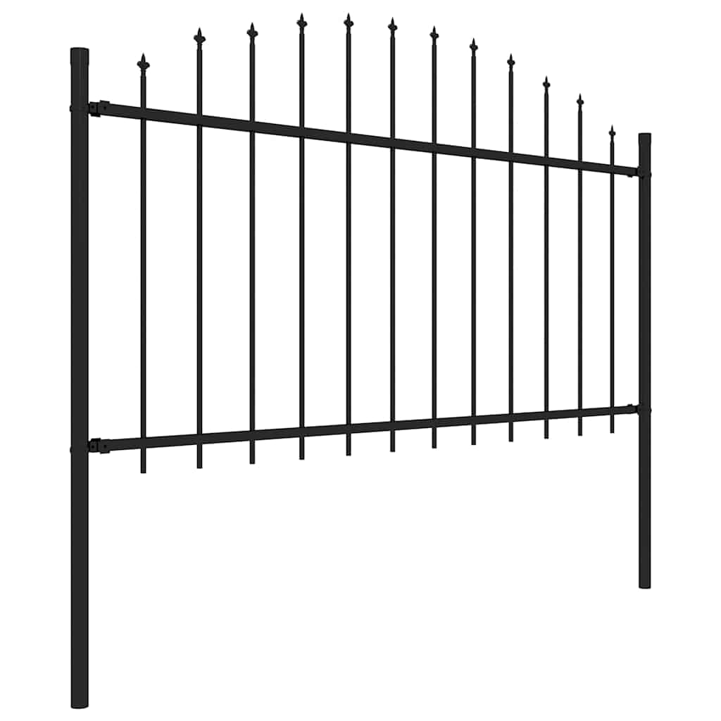 Garden Fence "Woerden" with Spear Top Steel 170x150 cm Black