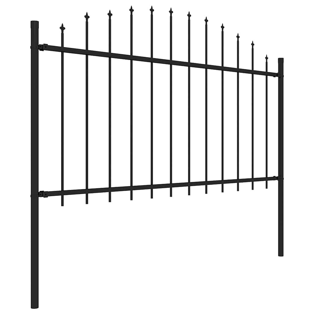 Garden Fence "Woerden" with Spear Top Steel 170x150 cm Black