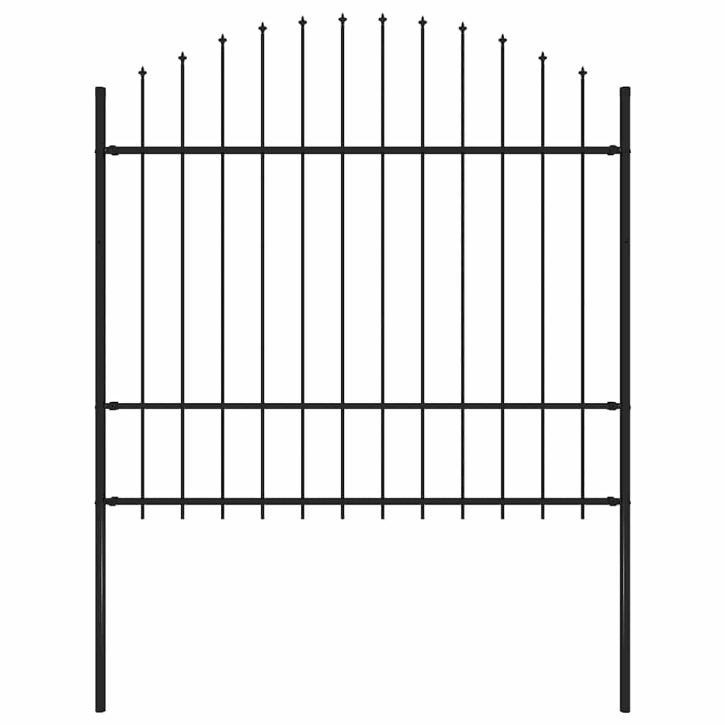 Garden Fence Woerden with Spear Top Steel 170x175 cm Black