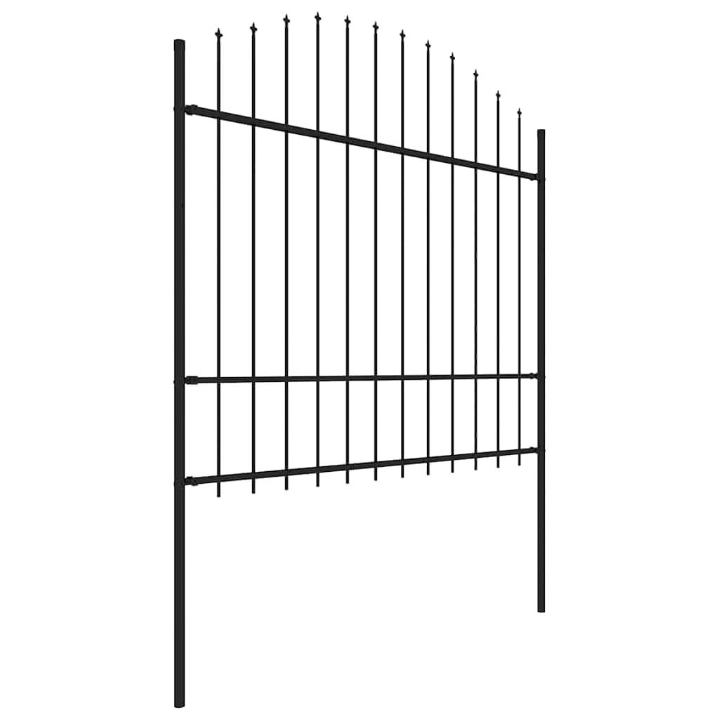 Garden Fence "Woerden" with Spear Top Steel 170x175 cm Black