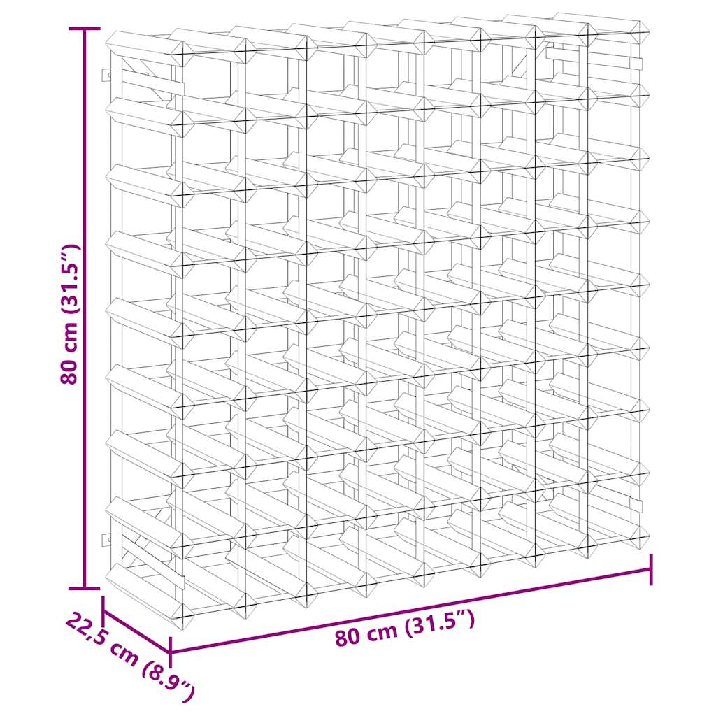 Wine Rack for 72 Bottles Solid Pinewood