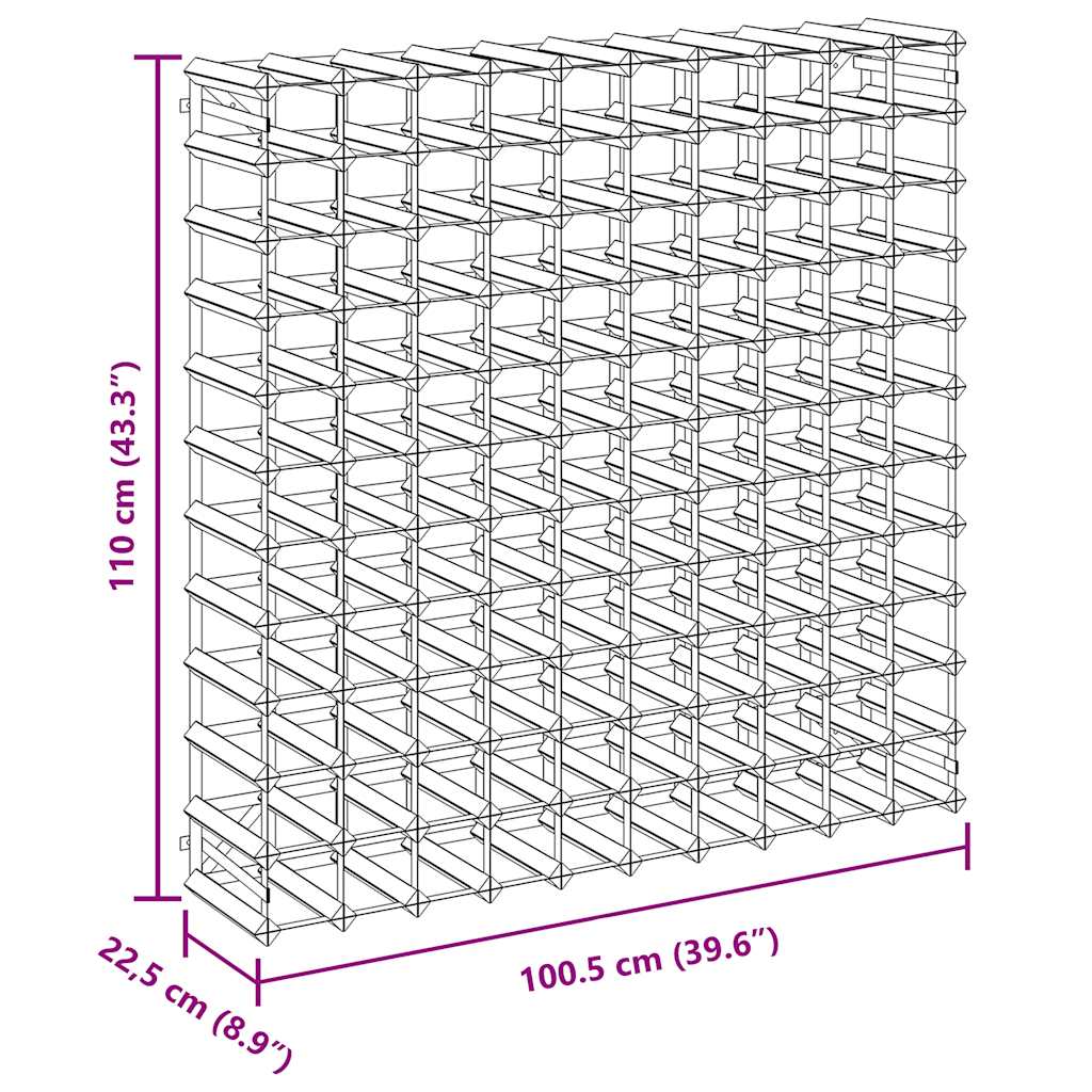 Wine Rack for 120 Bottles Solid Pinewood
