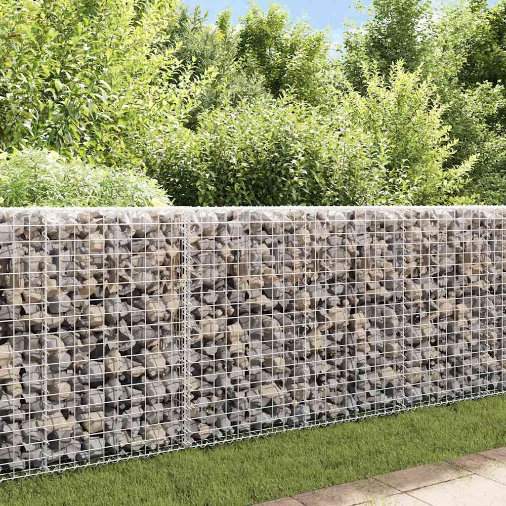 Gabion Wall with Covers Galvanised Steel 200x20x85 cm