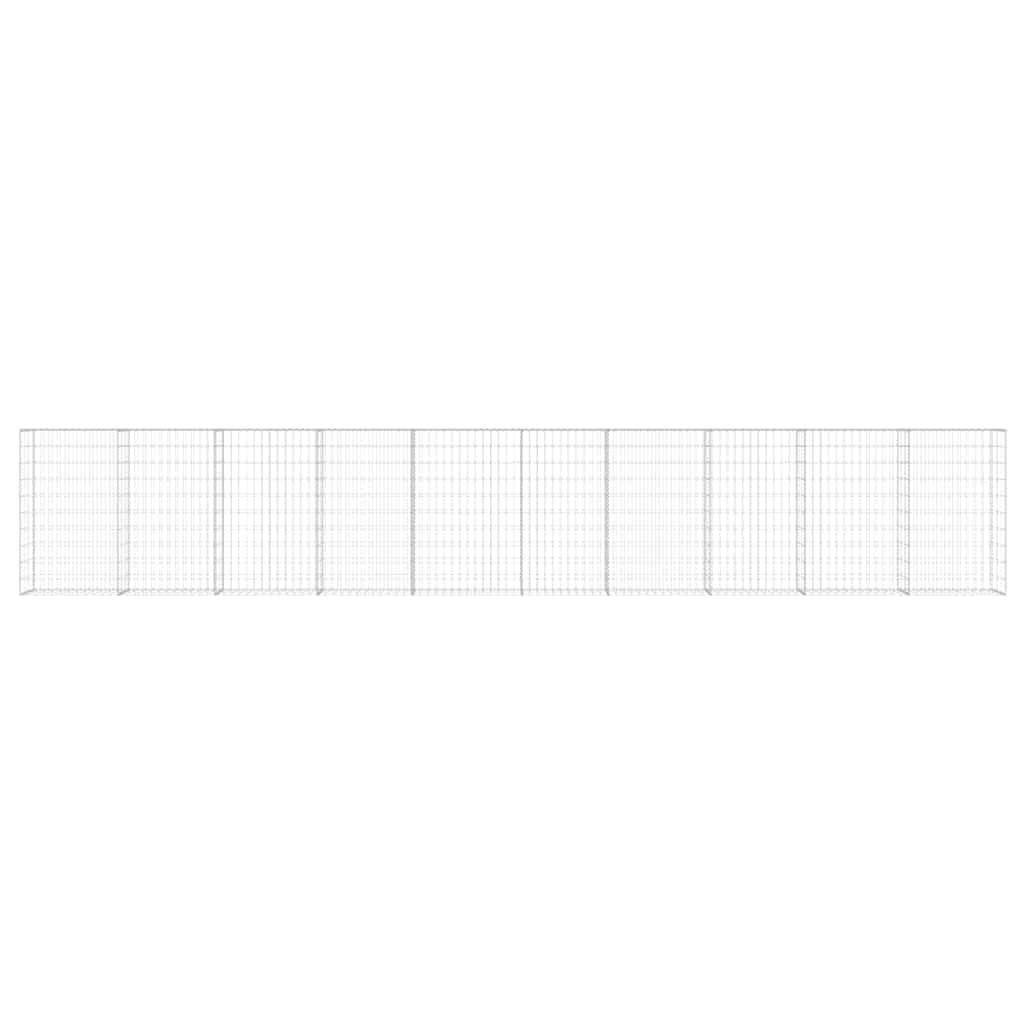 Gabion Wall with Covers Galvanised Steel 600x30x100 cm