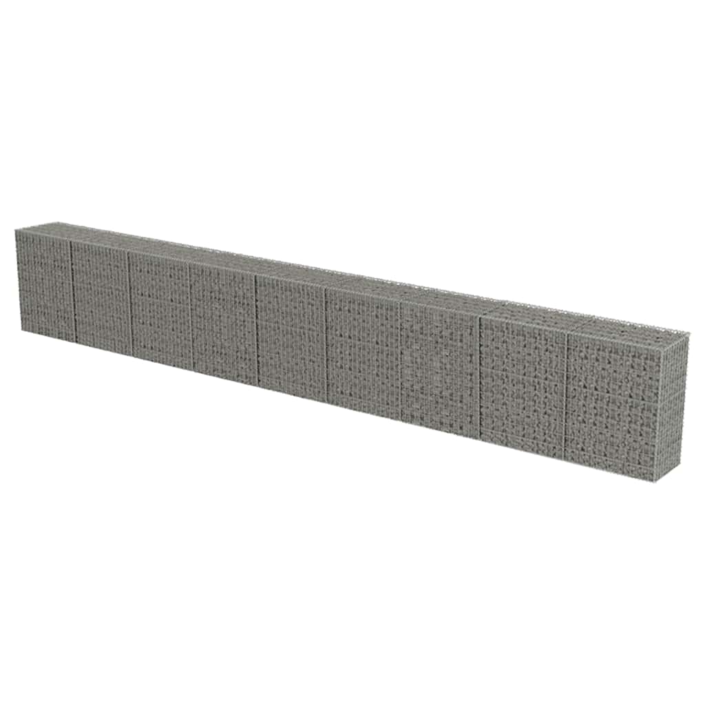 Gabion Wall with Covers Galvanised Steel 900x50x100 cm