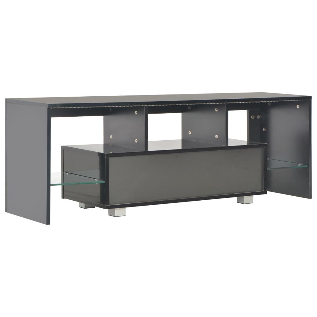 TV Cabinet with LED Lights High Gloss Black 130x35x45 cm