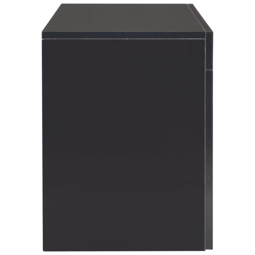 TV Cabinet with LED Lights High Gloss Black 130x35x45 cm