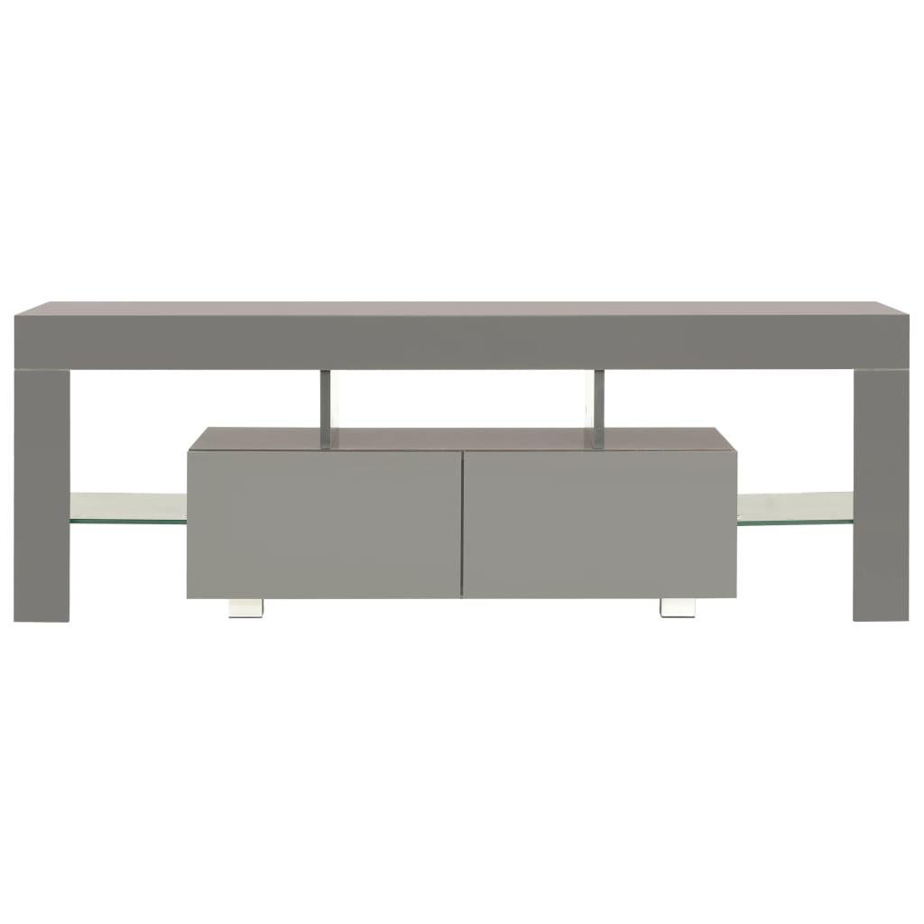 TV Cabinet with LED Lights High Gloss Grey 130x35x45 cm