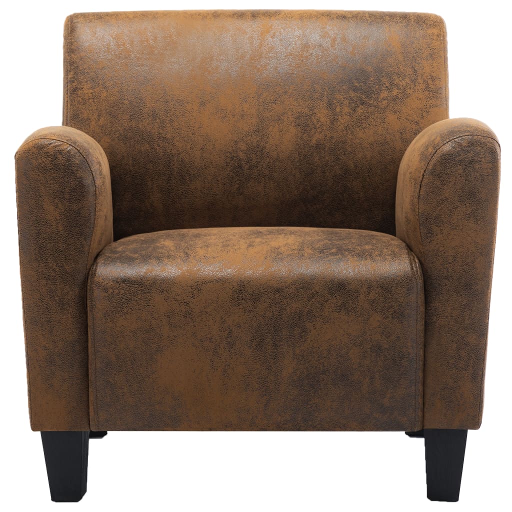 Sofa Chair Brown 70x69x72 cm Faux Suede Leather