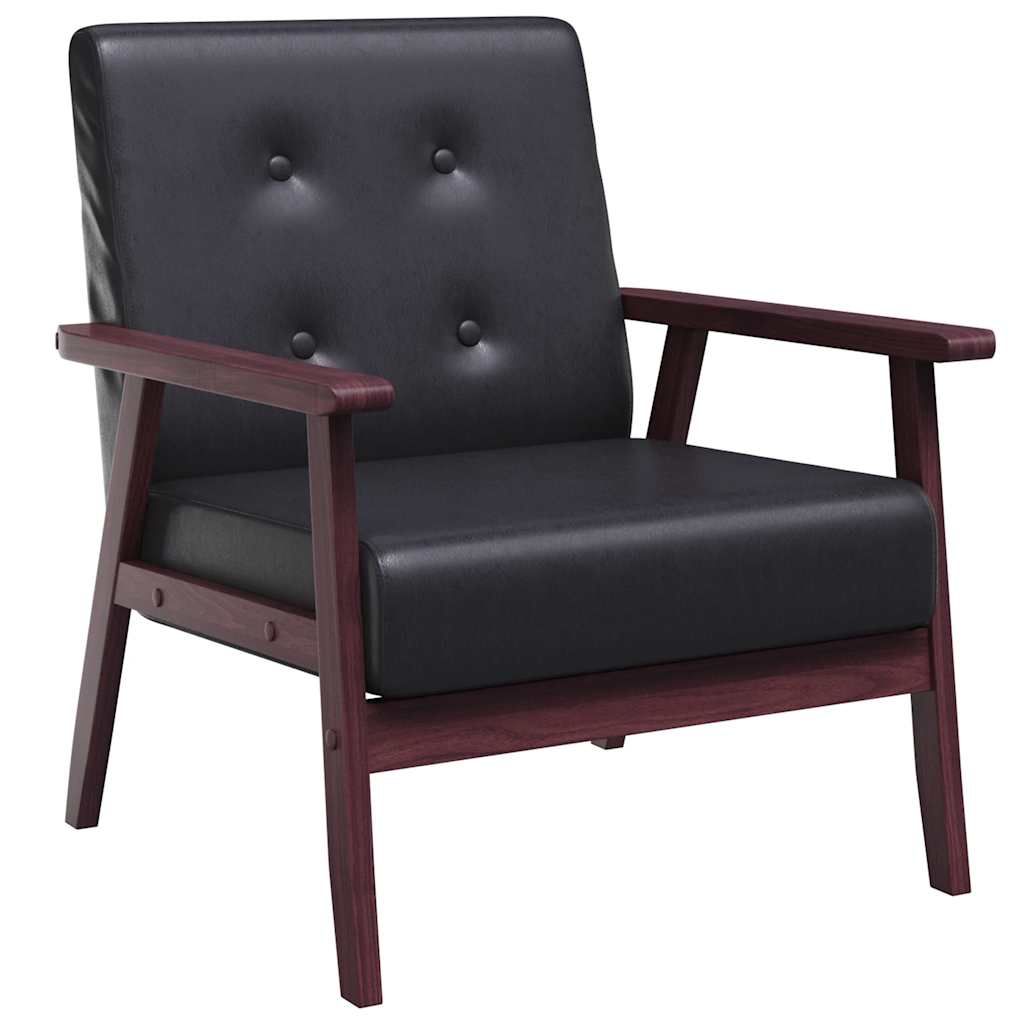 Armchair Black Faux Leather