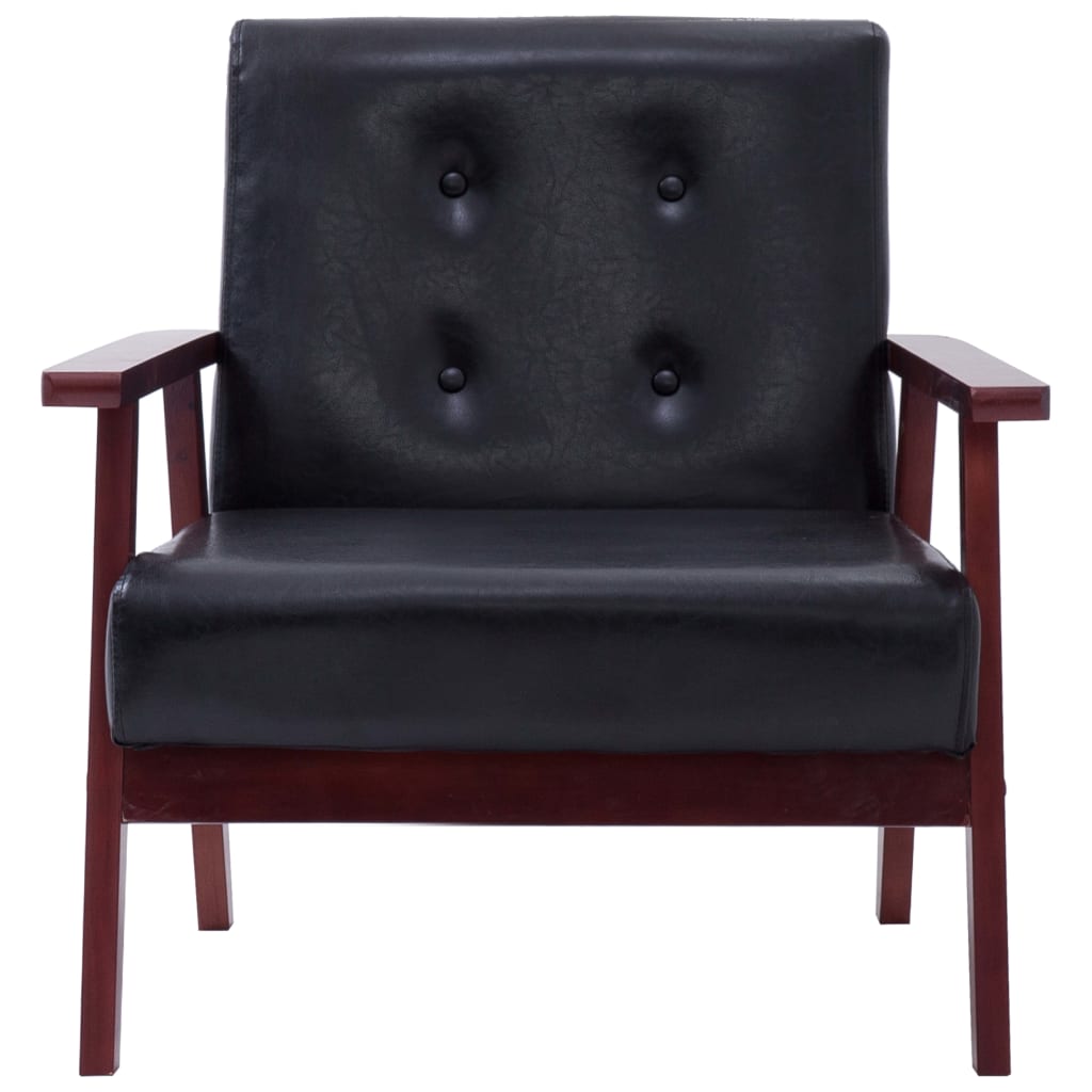 Armchair Black Faux Leather