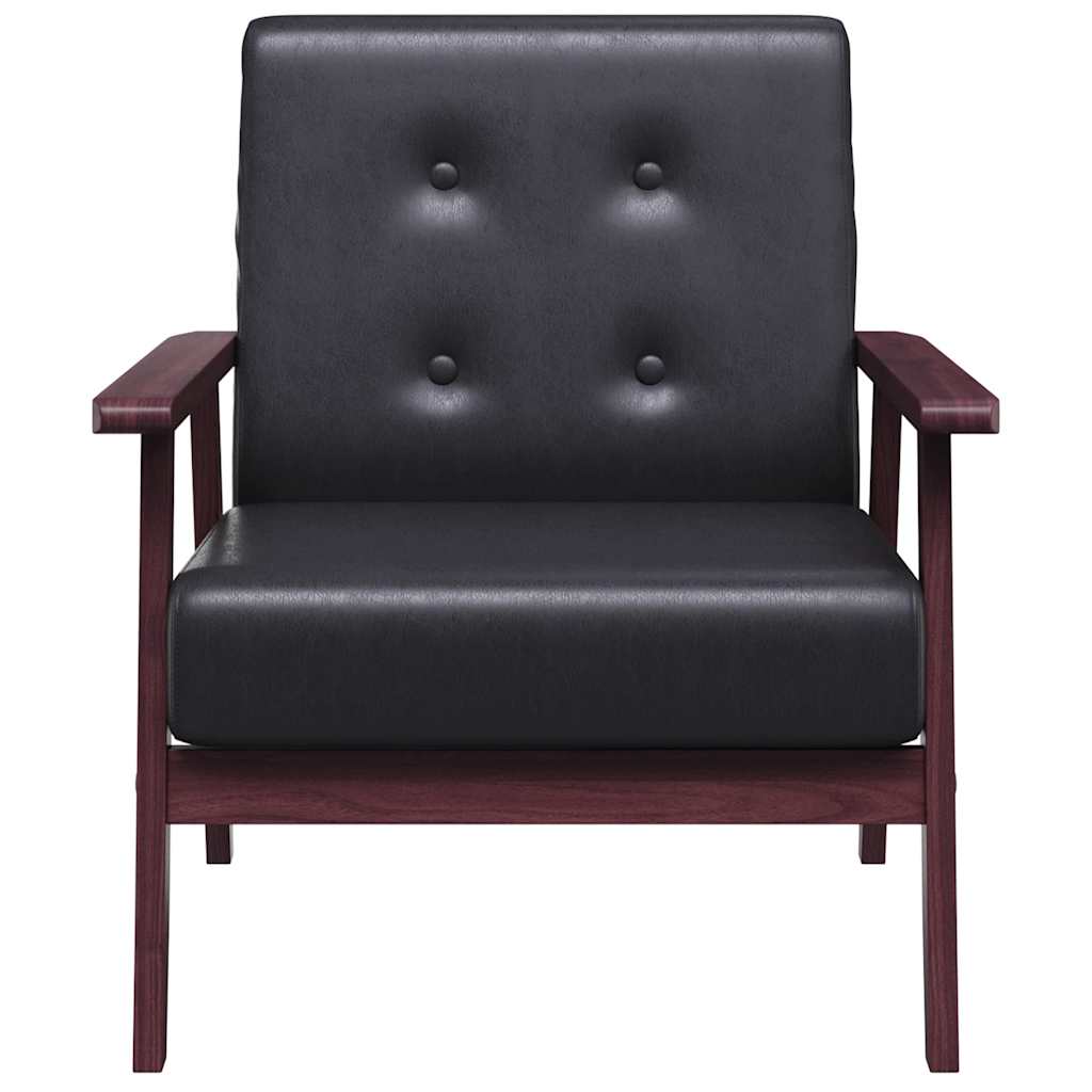 Armchair Black Faux Leather