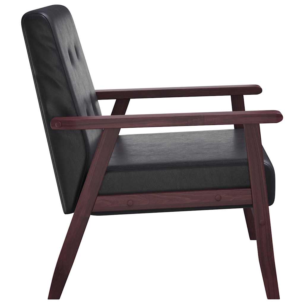 Armchair Black Faux Leather