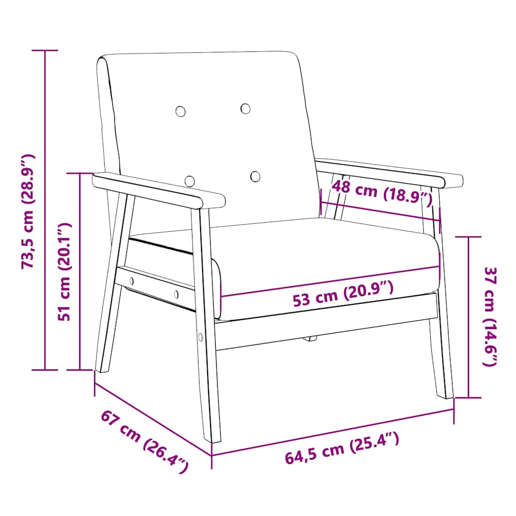 Armchair Black Faux Leather