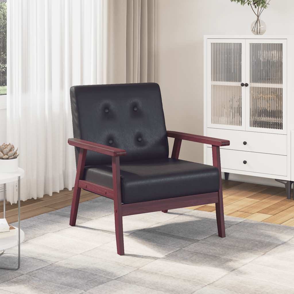 Armchair Black Faux Leather
