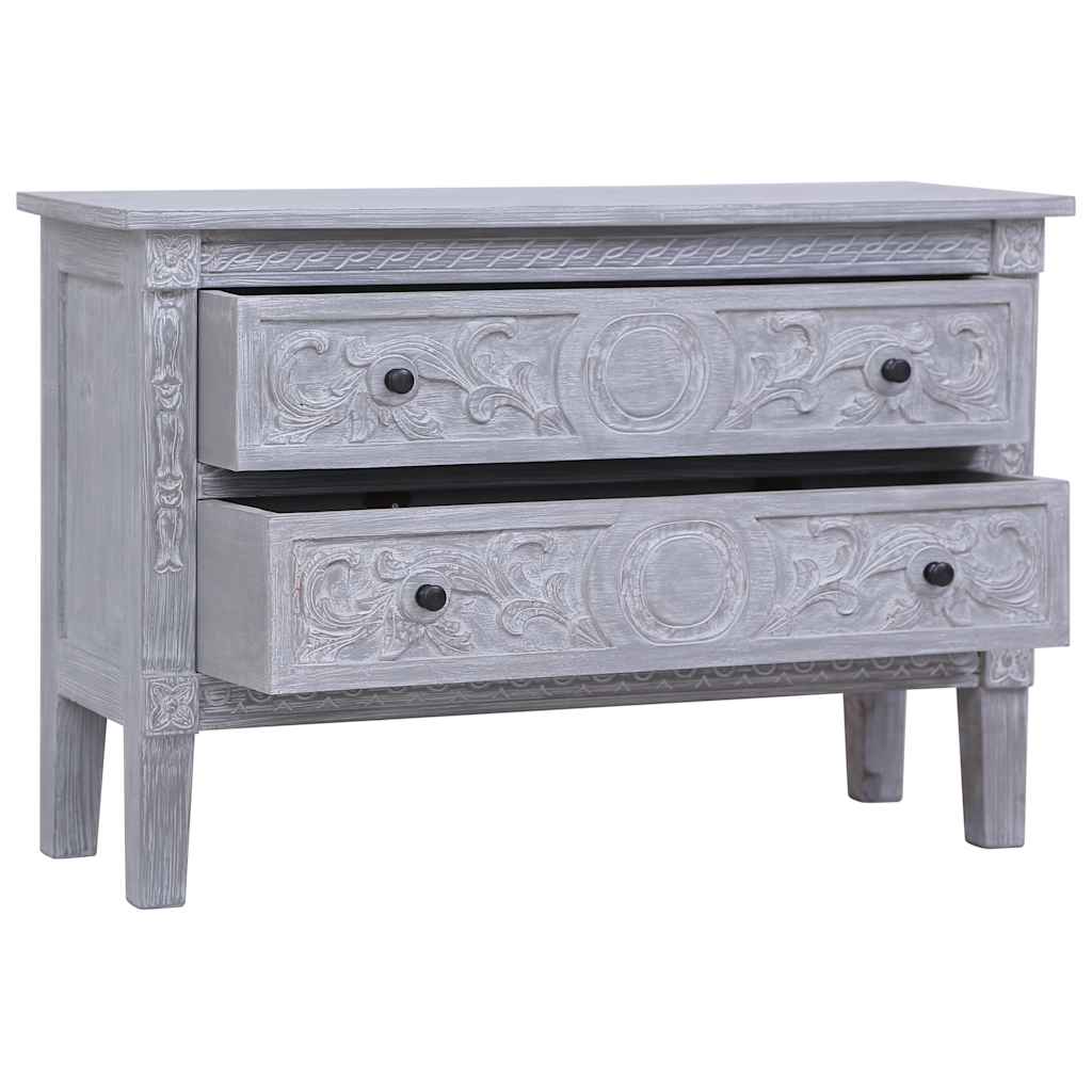 Sideboard with 2 Drawers 90x30x60 cm Solid Mahogany Wood