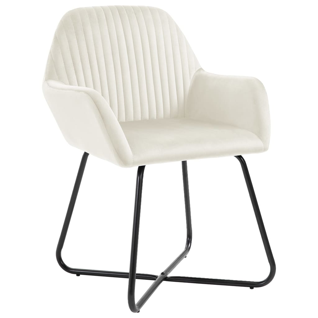 Dining Chairs 2 pcs Cream Velvet