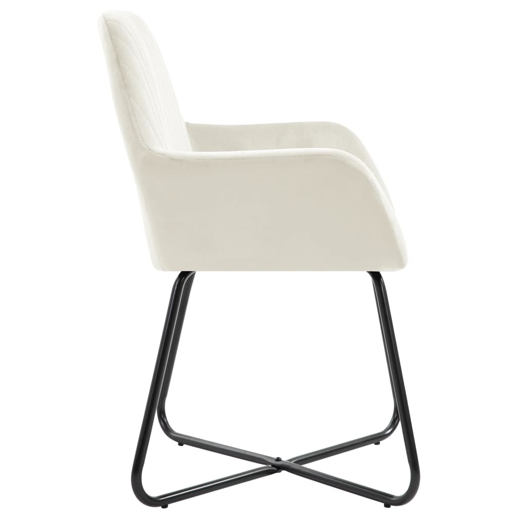 Dining Chairs 2 pcs Cream Velvet