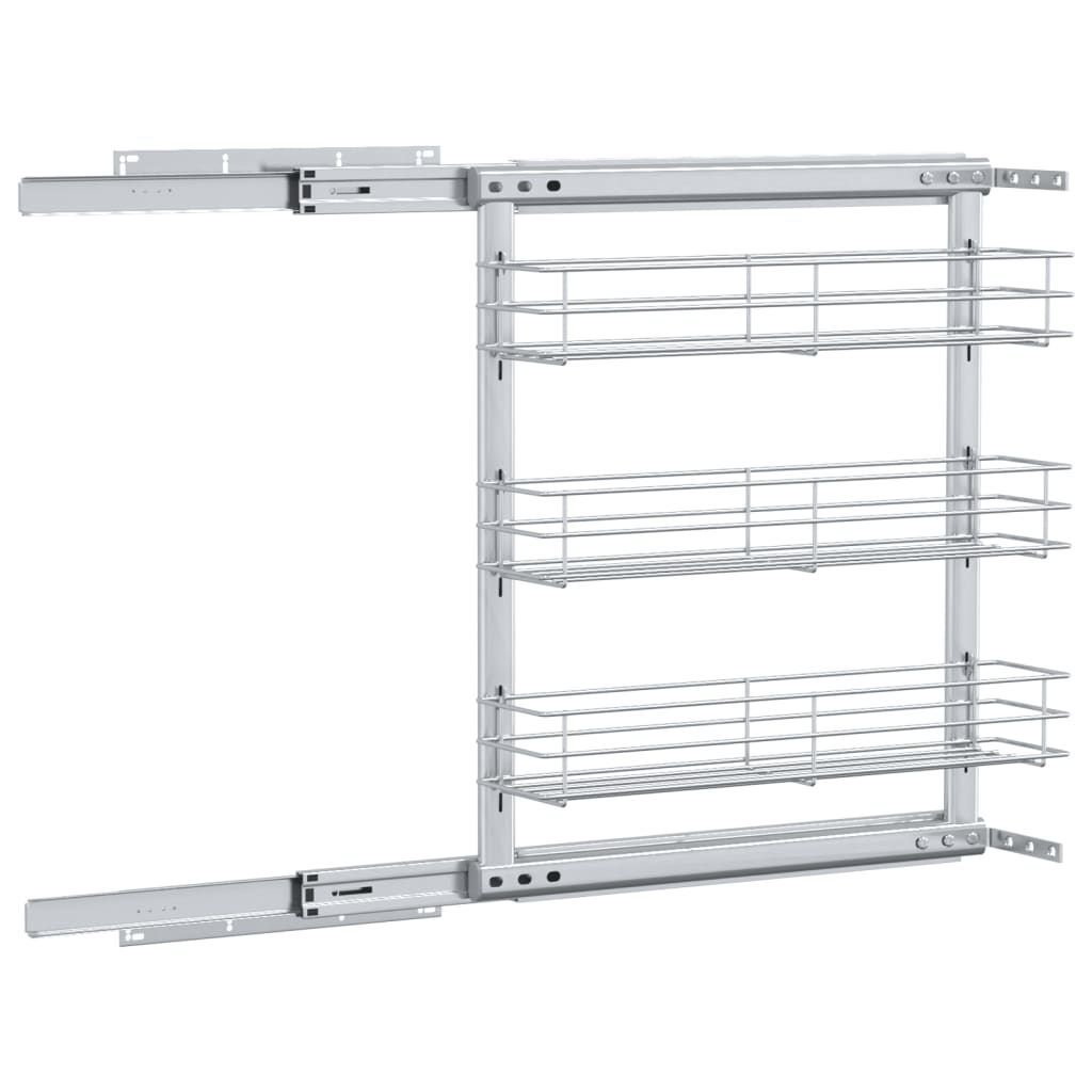 3-Tier Pull-out Kitchen Wire Basket Silver 47x15.5x55.5 cm