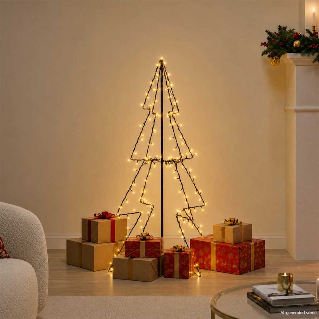 Christmas Cone Tree 160 LEDs Indoor and Outdoor 78x120 cm