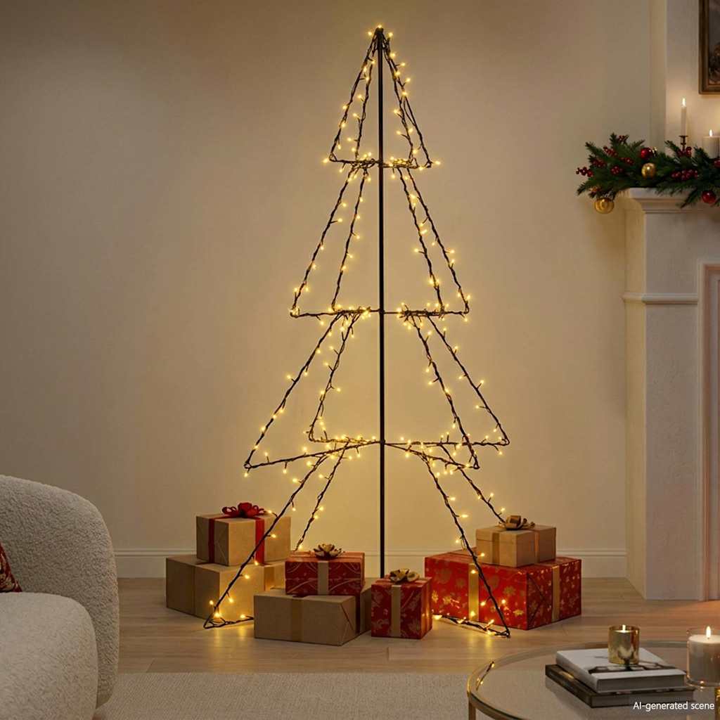 Christmas Cone Tree 240 LEDs Indoor and Outdoor 115x150 cm