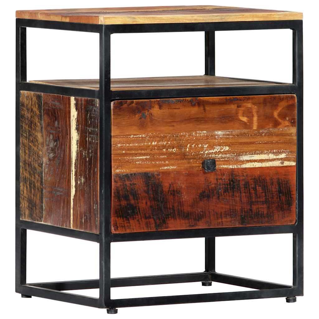 Bedside Cabinet 40x30x50 cm Solid Reclaimed Wood and Steel