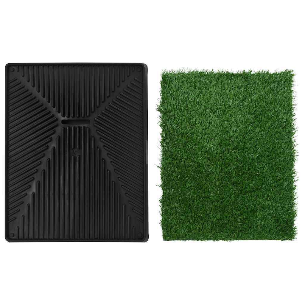 Pet Toilet with Tray & Faux Turf Green 63x50x7 cm WC