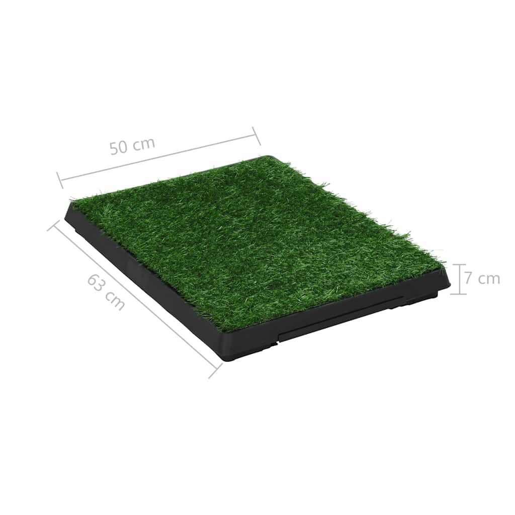 Pet Toilet with Tray & Faux Turf Green 63x50x7 cm WC