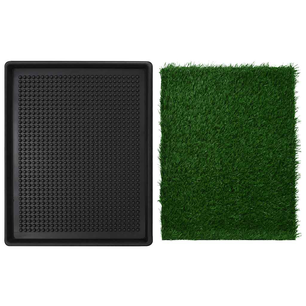 Pet Toilet with Tray & Faux Turf Green 64x51x3 cm WC