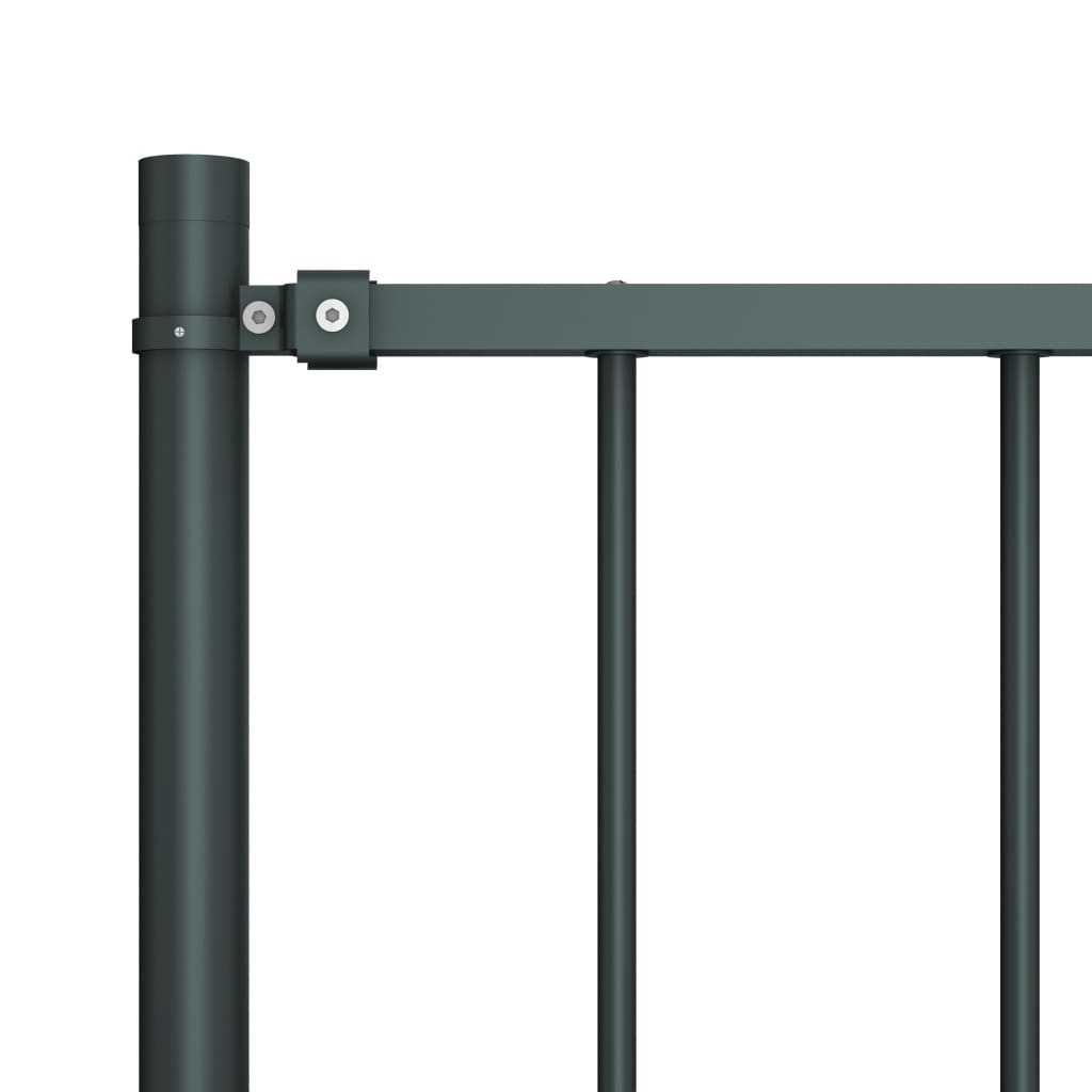 Fence Panel with Posts Powder-coated Steel 1.81x1 m Anthracite
