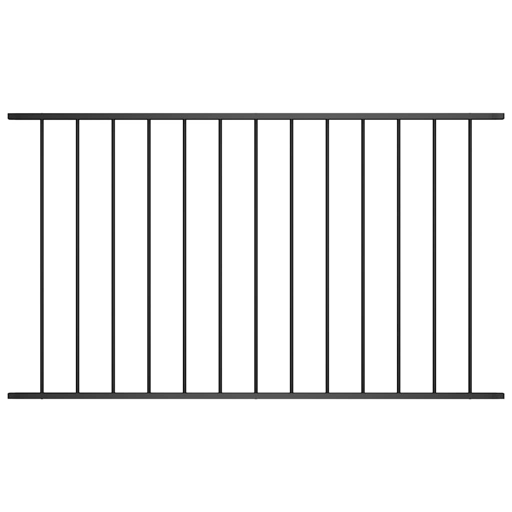 Fence Panel "Woerden" Powder-coated Steel 163x100 cm Black