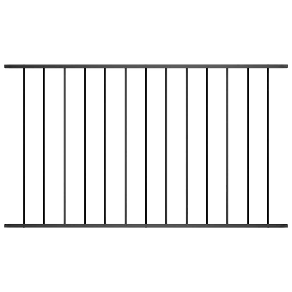 Fence Panel "Woerden" Powder-coated Steel 163x117 cm Black