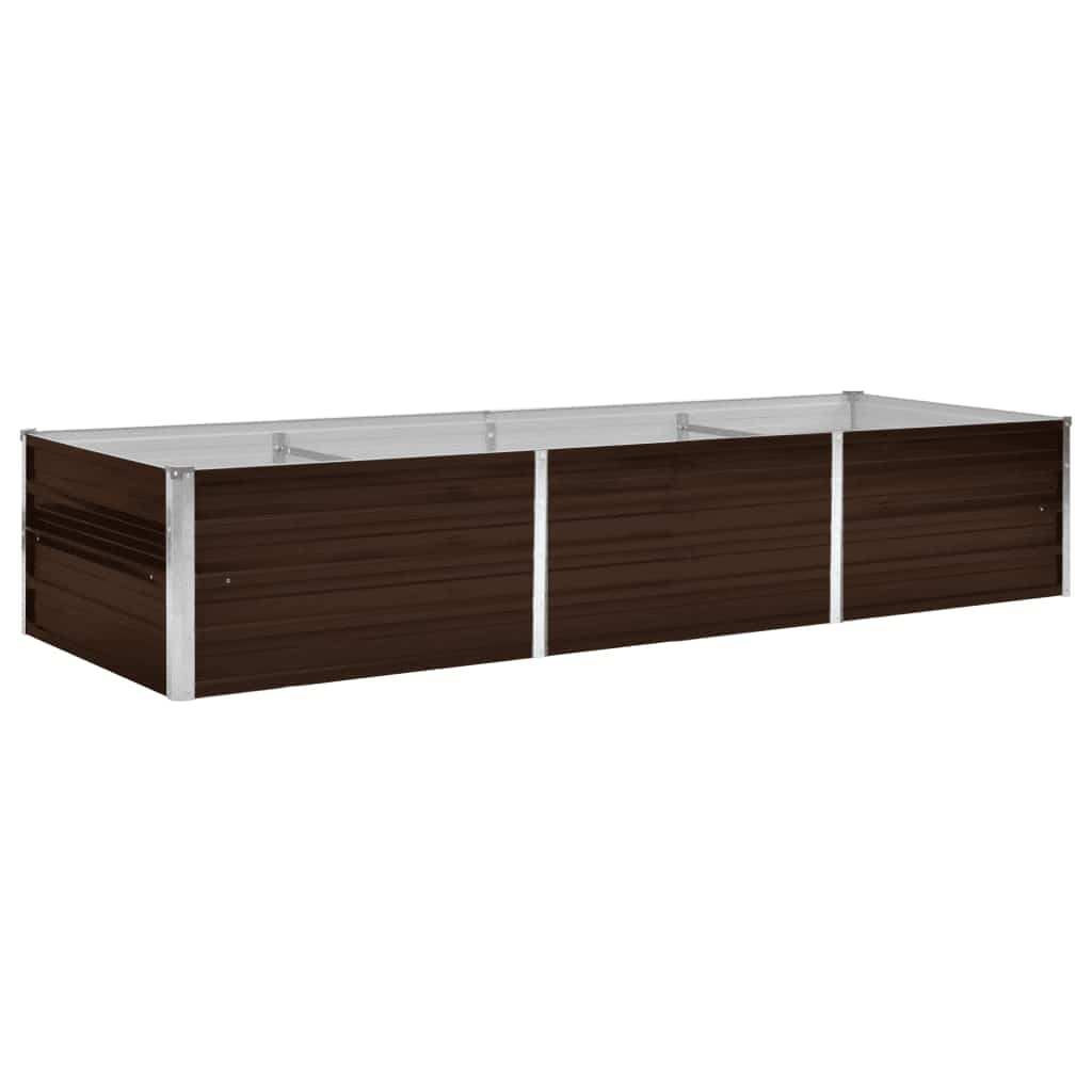 Garden Raised Bed Brown 240x80x45 cm Galvanised Steel