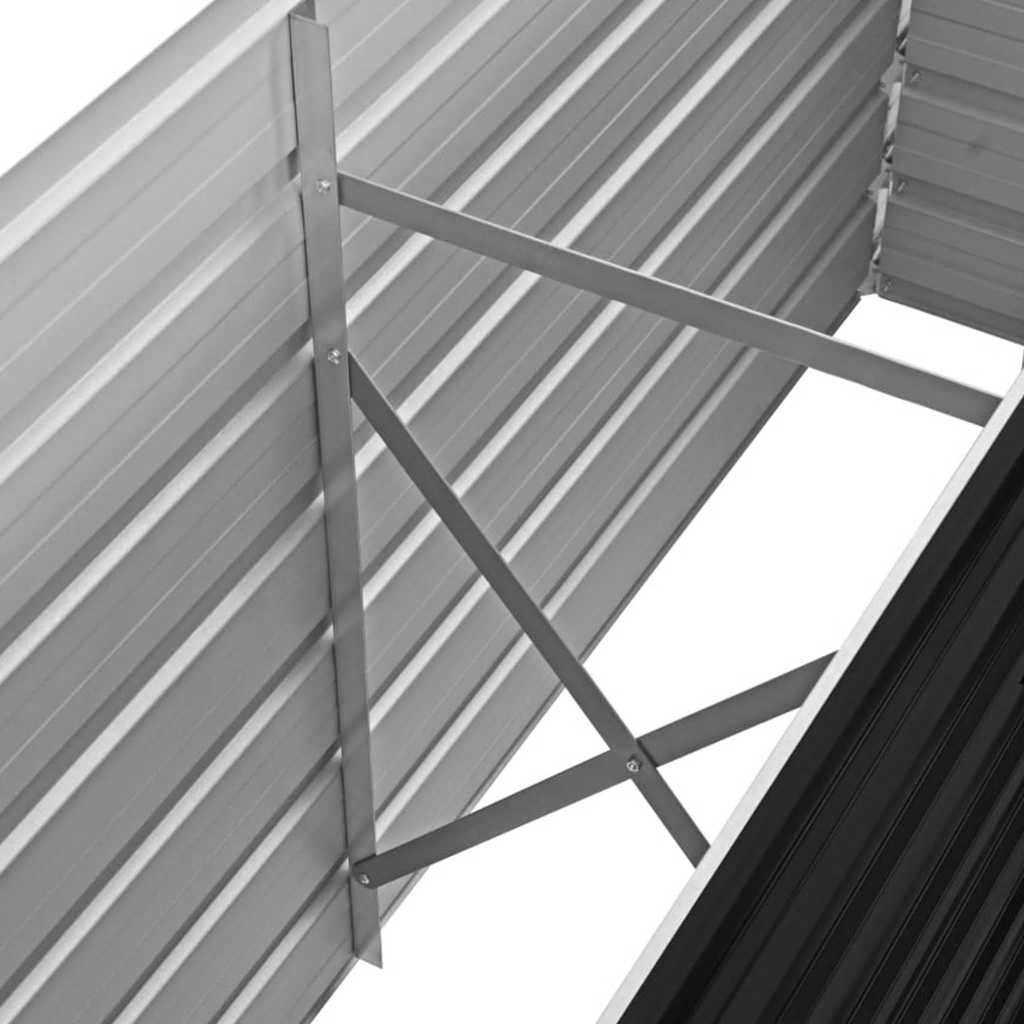Garden Raised Bed Anthracite 160x40x77 cm Galvanised Steel