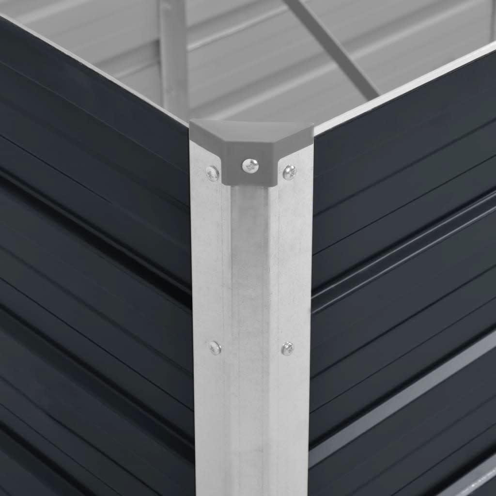 Garden Raised Bed Anthracite 160x40x45 cm Galvanised Steel