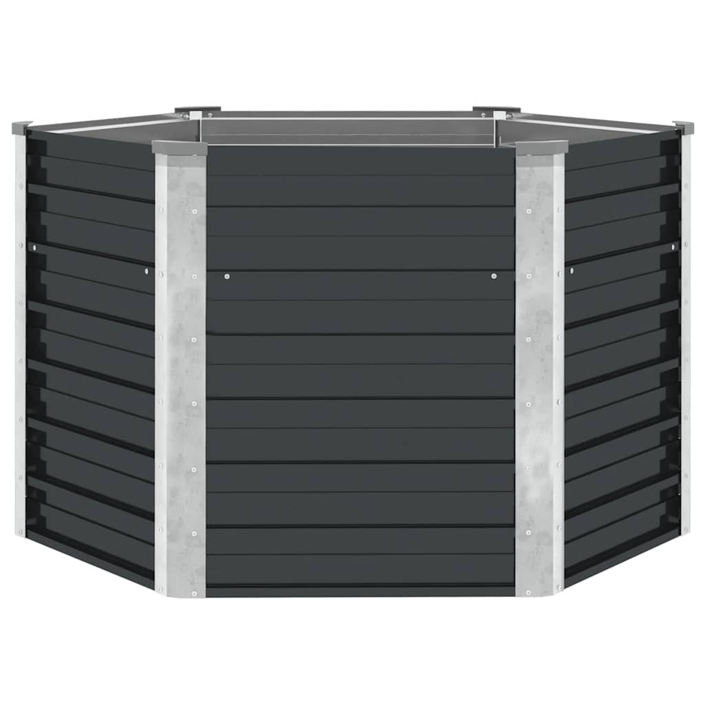 Garden Raised Bed Anthracite 129x129x77 cm Galvanised Steel