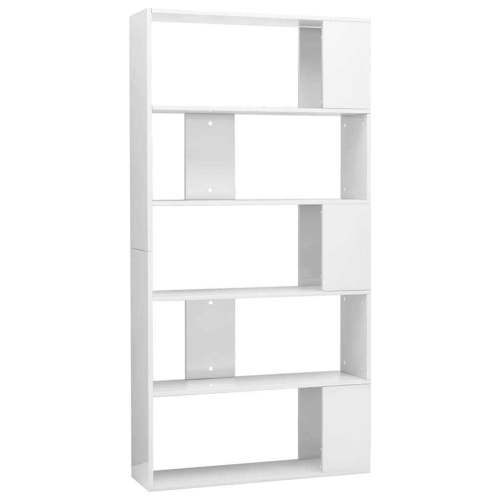 Book Cabinet/Room Divider High Gloss White 80x24x159 cm