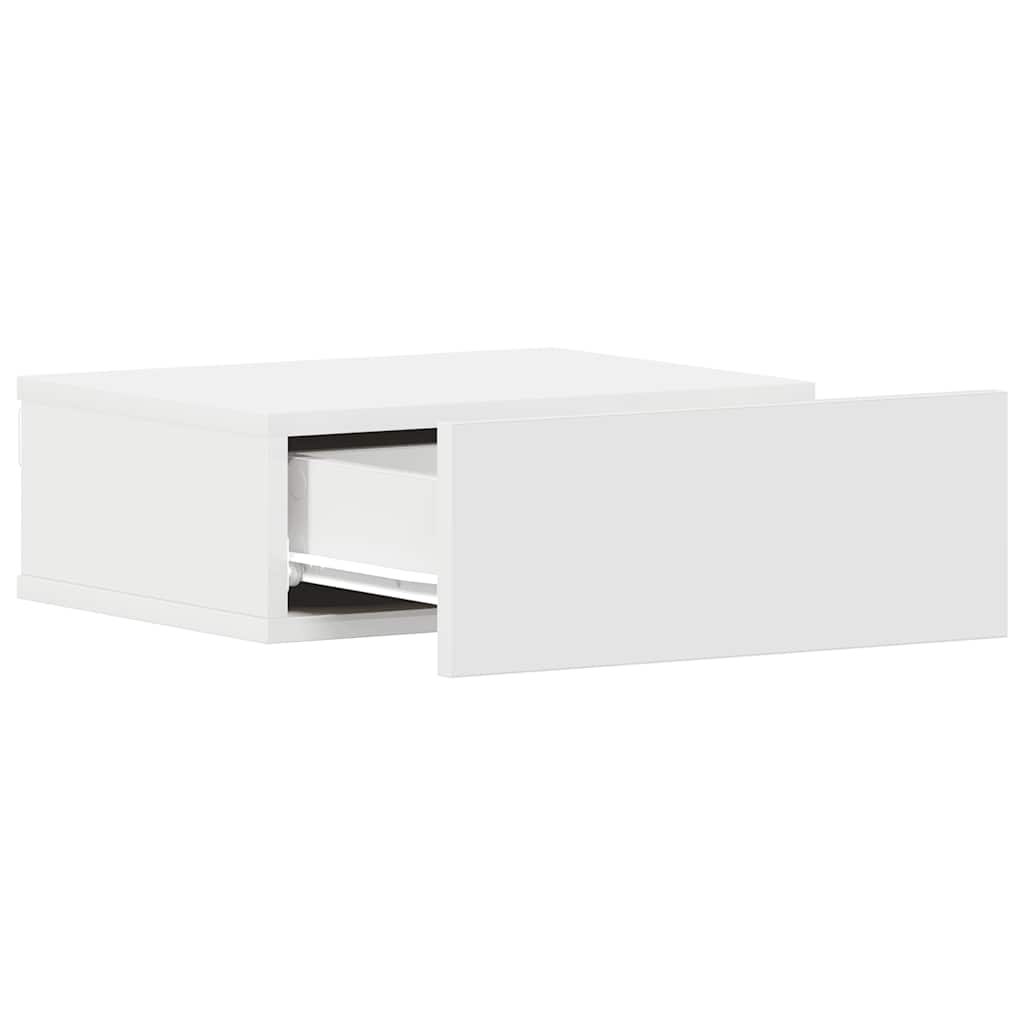 Floating Nightstands 2 pcs White 40x30x15cm Engineered Wood