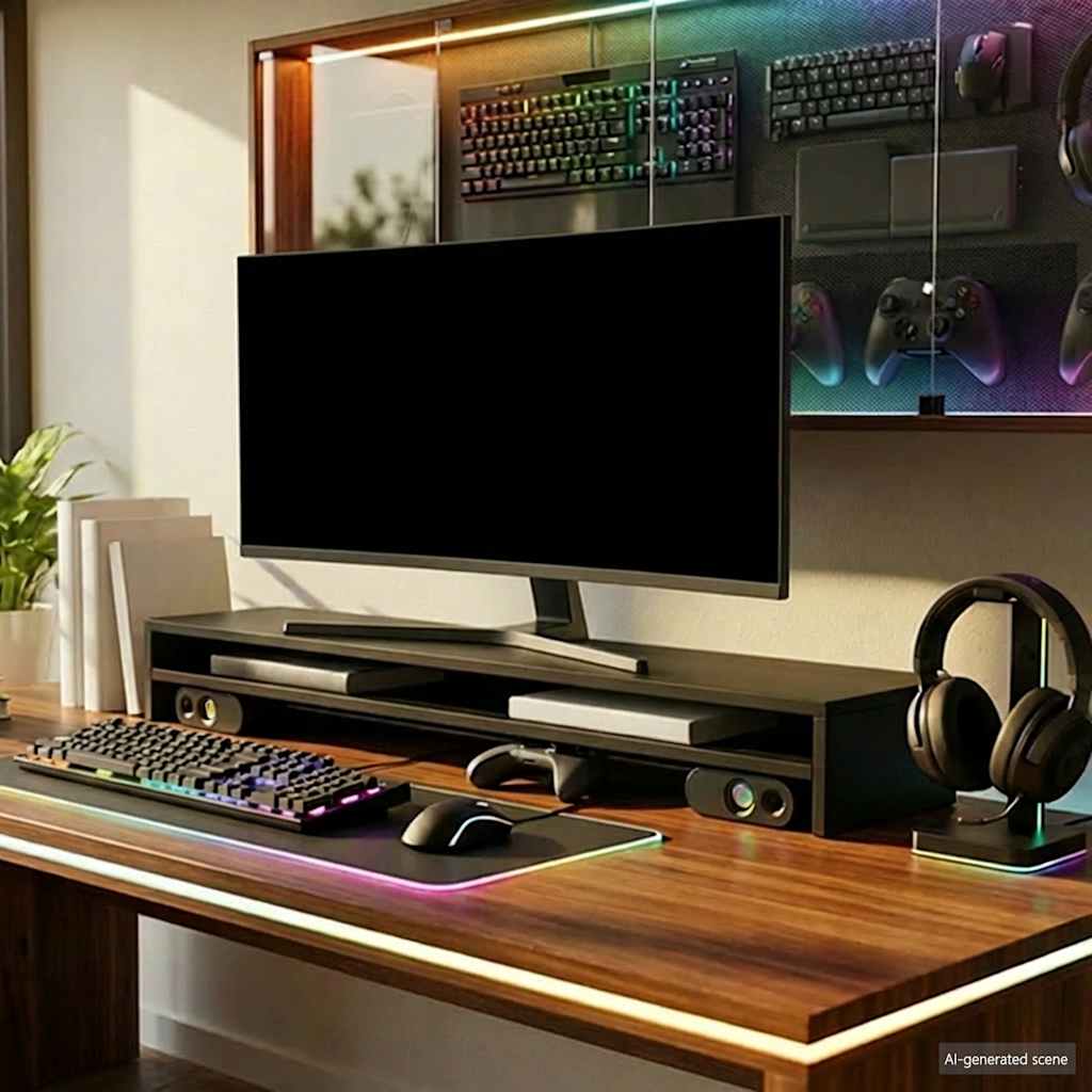 Monitor Stand Black 100x24x13 cm Engineered Wood
