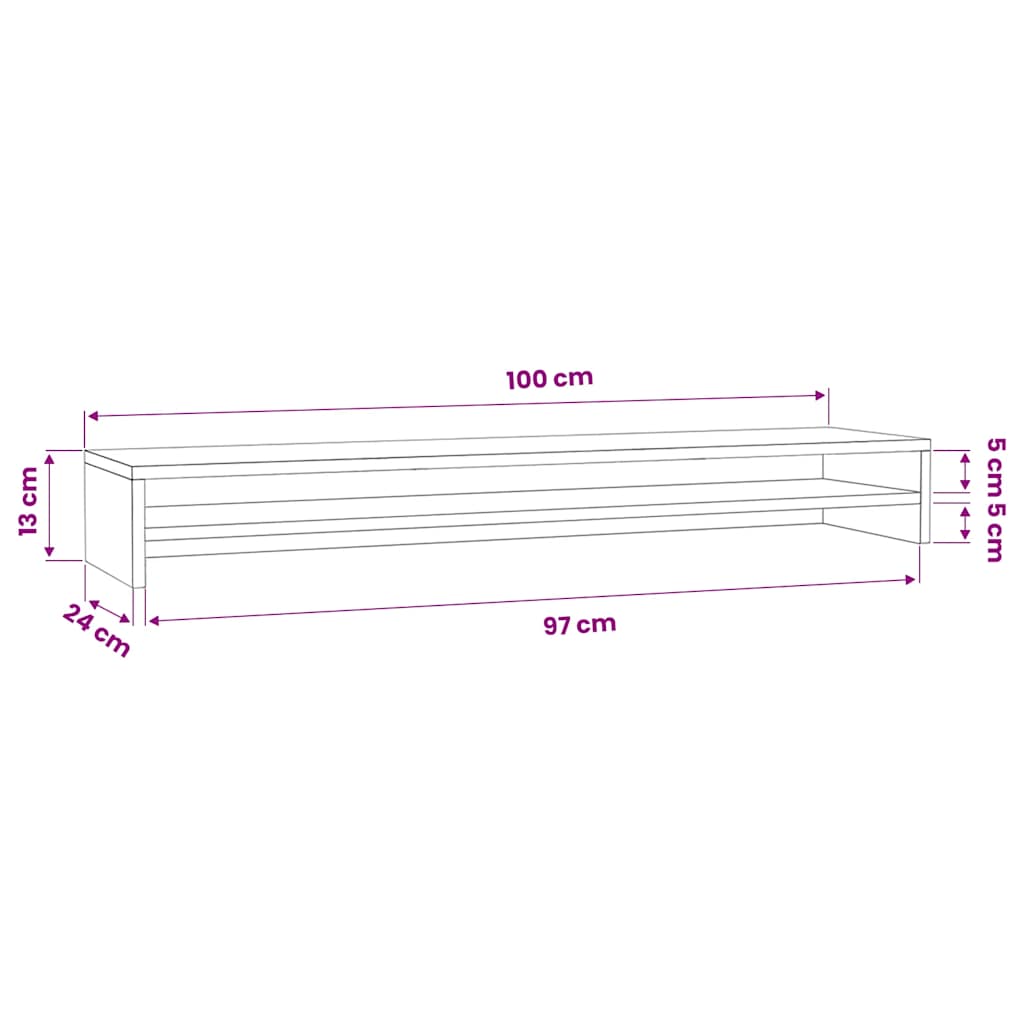 Monitor Stand Black 100x24x13 cm Engineered Wood