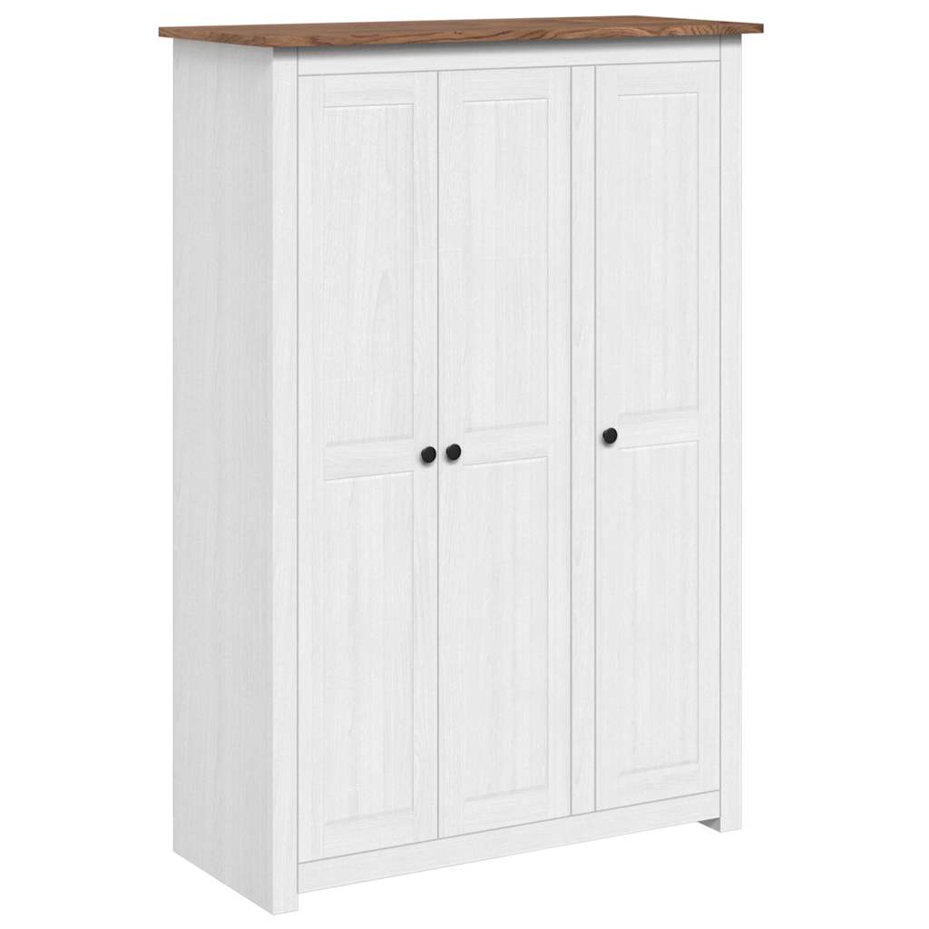 3-Door Wardrobe White 118x50x171.5 cm Pine Panama Range